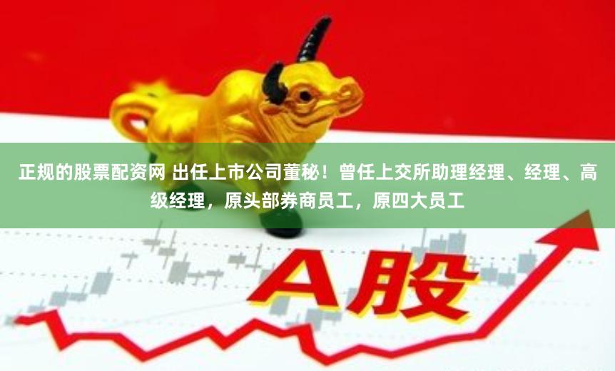 正规的股票配资网 出任上市公司董秘！曾任上交所助理经理、经理、高级经理，原头部券商员工，原四大员工